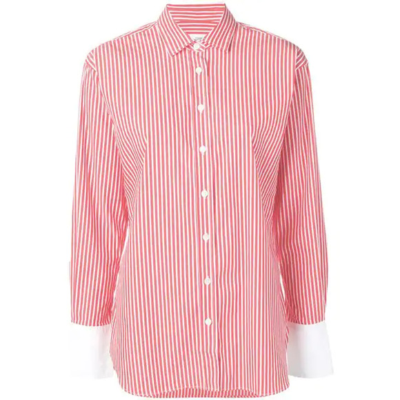 CLOSED Lilo Striped Button front Shirt Red white NWT Sz medium - Picture 2 of 8